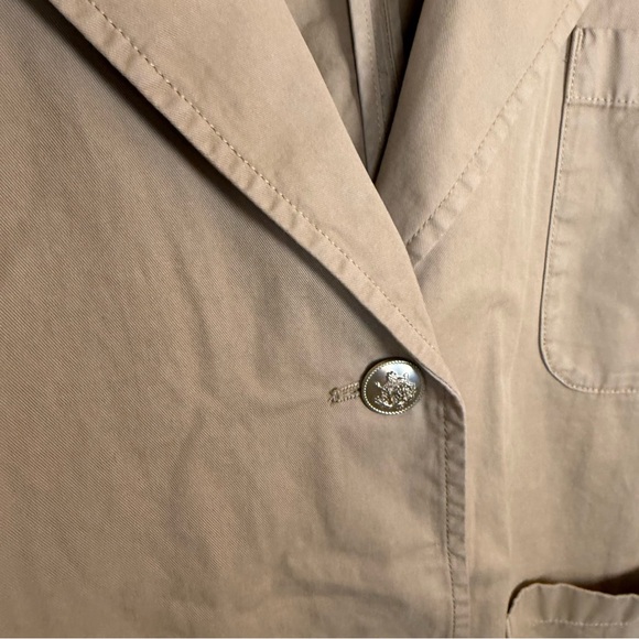J. Crew Women’s Blazer Jacket Tan Chino Size XXL Gold Button Business Casual - Picture 3 of 6